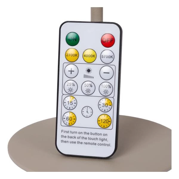 Lucide JOLAN - wiederaufladbare Schreibtischlampe/Klemmleuchte/Wandleuchte - Akku/Batterie - LED Dim to warm - 1x3,5W 2700K/5700K - Taupe - detail